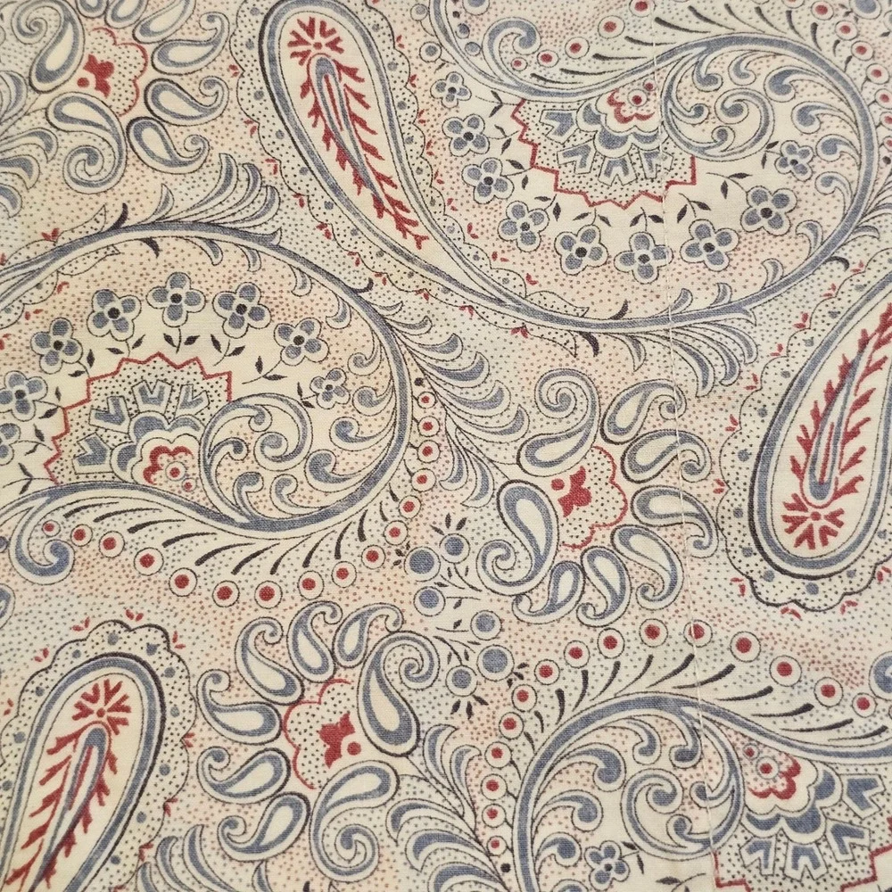 Lauren Ralph Lauren King Sheet Set Paisley Blue Red 100% Cotton 4pc Bedding